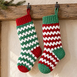 Christmas Stocking Crochet pattern, Ornament Granny Square, Easy Beginner sock, Holiday tree decor