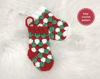 Weihnachtsstrumpf Häkelanleitung Ornament Oma Ruth Strumpf Handarbeit Baumschmuck Anfänger Einfaches Weihnachtsgeschenk für Ihre Mutter