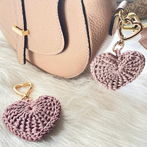 Porte-clés coeur modèle au crochet breloques accessoires Amigurumi facile débutant DIY artisanat cadeau unique pour maman enseignant père États-Unis Royaume-Uni termes pdf