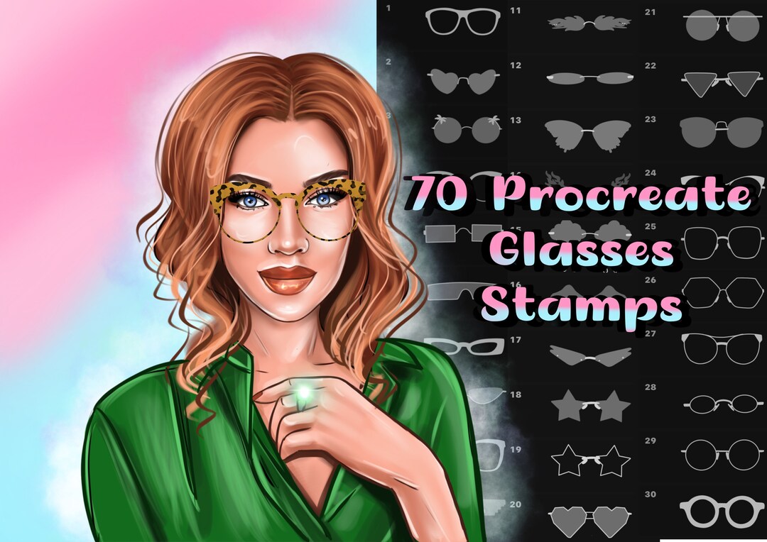 Procreate Glasses Stamps Procreate Brushes Procreate Stamps Etsy