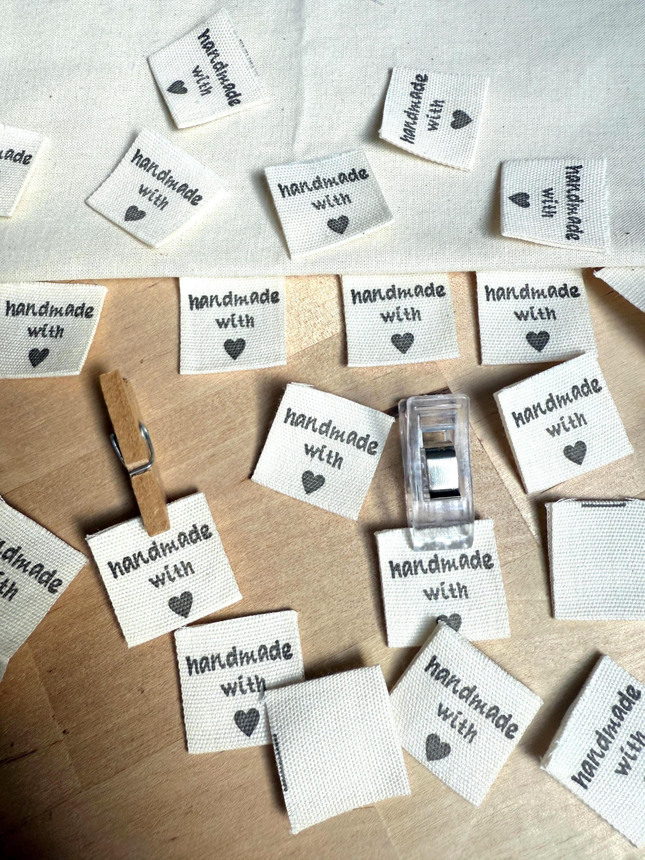 Handmade With Love Cotton Fabric Labels: Sewing Tags - Etsy
