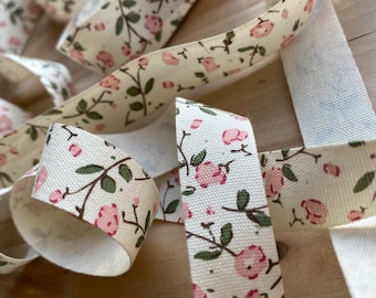 Cinta de algodón, cinta de flores, estampado floral, manualidades, bricolaje