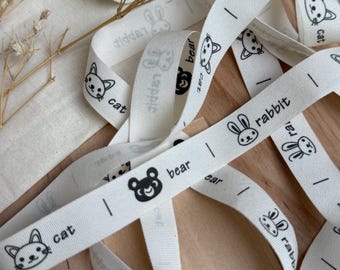 Animal Cotton Ribbon, Handmade Labels, Gift Wrapping