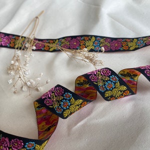Jacquard-Band, Gurtband, Blumenmuster, Basteln, DIY