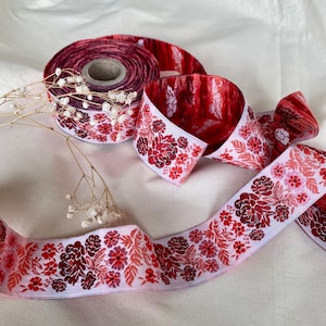 Jacquard-Band, Gurtband, Blumenmuster, Basteln, DIY