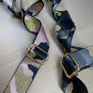 Glitzer Taschengurt, Camouflage Muster Gurt, Crossbody Taschengurt, verstellbarer Gurt, Gurtband