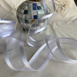 Ruban transparent blanc, ruban de sangle, ruban blanc, artisanat, bricolage