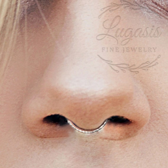 925 Fine Silver Fine Septum Ring Septum Nose Ring Non 