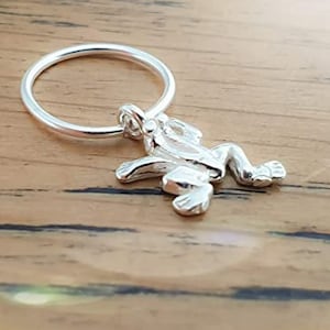 Silver Frog Helix Hoop piercing Jewelry- Tiny Silver Frog 20G Cartilage Earring 8mm Frog Earring