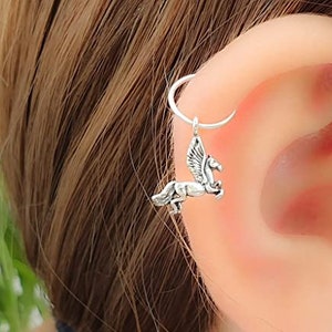 20G Small Silver Horse Cartilage Earring 8mm Horse Earring, Silver Horse Helix Hoop piercing colt, foal Jewelry