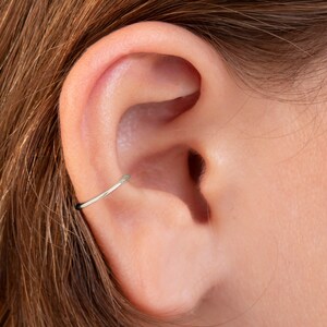 Silver Fake Conch Ring Hoop For Women - 925 Sterling Silver Ear Cuff 20 Gauge Faux Conch Rings