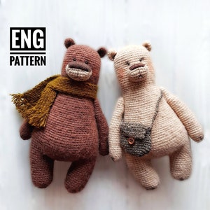 Crochet Bear PATTERN PDF in ENGLISH, Bear and She-Bear Crochet Pattern 2 in 1, Pattern by Mishinsy image 1