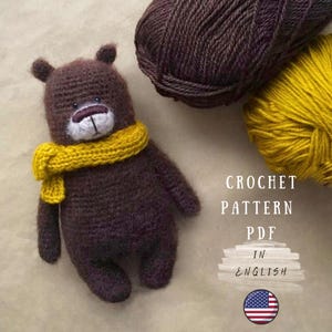 Schema orso all'uncinetto PDF in inglese, schema orsetto, tutorial orsetto amigurumi