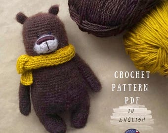 Crochet Teddy Bear Pattern: Amigurumi Bear Tutorial (PDF)