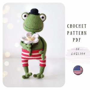 Amigurumi süßer Frosch, FROSCH Häkelanleitung, PDF englische Häkelanleitung