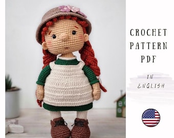 Wzór na szydełkową lalkę: Rudowłosa Anne Amigurumi (PDF w języku angielskim)