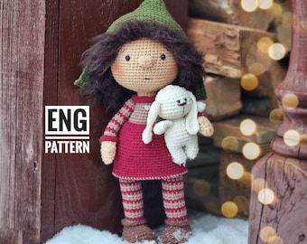 PDF Elf crochet pattern | Christmas Crochet pattern PDF | Doll amigurumi pattern | Christmas Doll crochet pattern | Amigurumi Elf