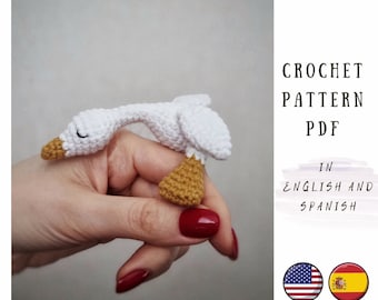 Modèle d’oie Amigurumi. Patron Petite oie PDF. Oie endormie au crochet pdf