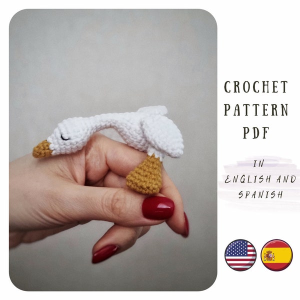 Modèle d’oie Amigurumi. Patron Petite oie PDF. Oie endormie au crochet pdf