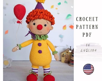 Amigurumi Crochet Clown Doll Pattern (PDF)