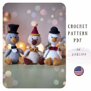 PDF Oche SCHEMA ALL'UNCINETTO "3 in 1", Schema oca amigurumi, Papera all'uncinetto, Uccello amigurumi, Oca all'uncinetto