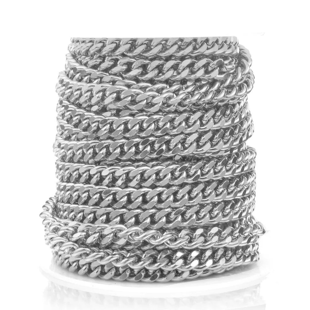 2 Meter Curb Chain Stainless Steel Chain 14K Gold Chain for Jewelry