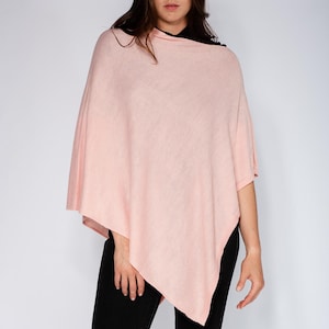 Peach Woolen Poncho Women | Warm Himalayan Wool Shawl | Handloomed Winter Cape | Handmade Poncho from Nepal | One Size