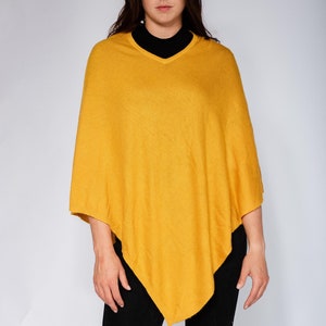 Mustard Yellow Wool Poncho for Women & Girls | Soft, Warm Himalayan Handloom Wrap | Winter Woolen Cape Made in Nepal