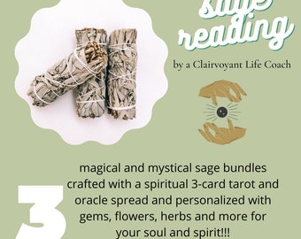 Intuitive, Mysterious and Magical Sage Tarot and Oracle Card Healing Session, By a Clairvoyant Life Coach. 3 Personalized Sage Bundles