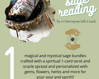 Intuitive, Mysterious and Magical Sage Tarot and Oracle Card Healing Session, By a Clairvoyant Life Coach. 1 Personalized Sage Bundle