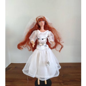 vintage 2002 KidKore wedding bride 12&quot; fashiondoll white dress vale belt garter