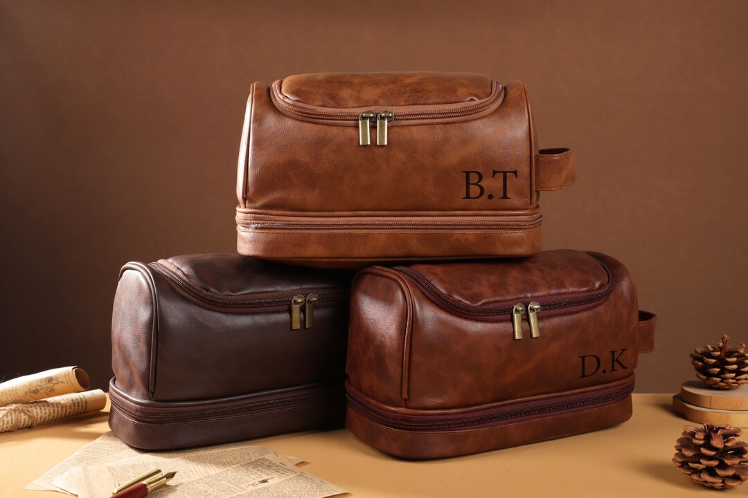 Custom Engraved Name Mens Toiletry Bag Groomsmen Gift Etsy France