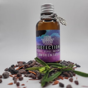 Protection Intention Oil, Hoodoo, Voodoo, Wicca, Pagan Ritual Candle
