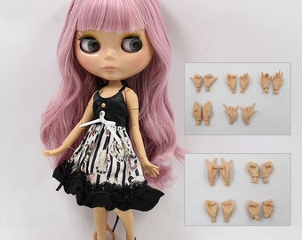 Kristen – Premium Custom Neo Blythe Doll with Pink Hair, Tan Skin & Shiny Cute Face