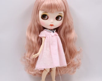 Fiona – Premium Custom Neo Blythe Doll with Pink Hair, White Skin & Matte Pouty Face