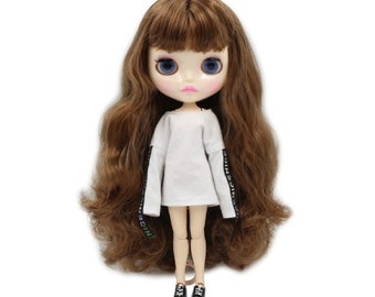 Becky – Premium Custom Neo Blythe Doll with Brown Hair, White Skin & Shiny Pouty Face