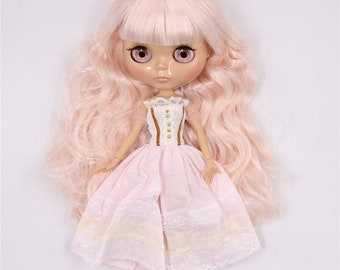 Hope – Premium Custom Neo Blythe Doll with Pink Hair, Tan Skin & Shiny Cute Face