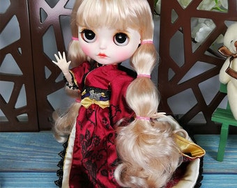 Riana – Premium Custom Neo Blythe Doll with Blonde Hair, White Skin & Matte Cute Face