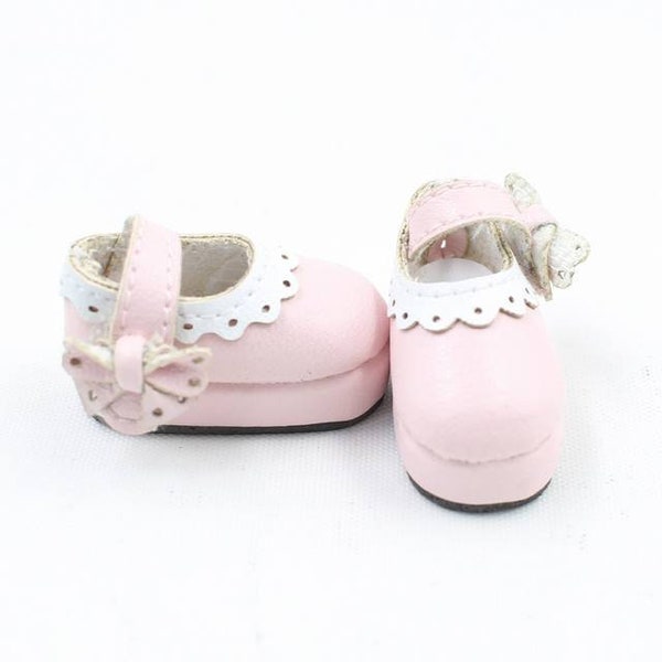 Neo Blythe Doll Designer Pink Leather Shoes