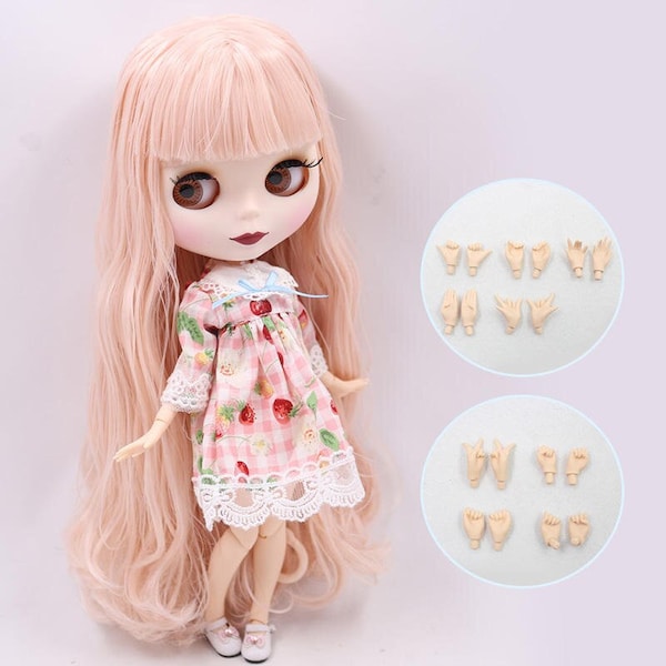 Jenifer – Premium Custom Neo Blythe Doll with Pink Hair, White Skin & Matte Cute Face