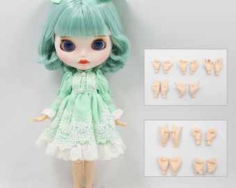 Rita – Premium Custom Neo Blythe Doll with Green Hair, White Skin & Matte Cute Face