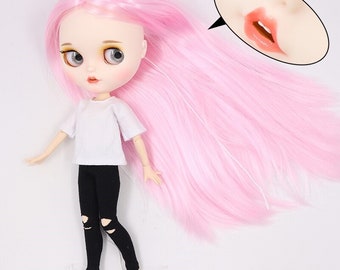 Catherine – Premium Custom Neo Blythe Doll with Pink Hair, White Skin & Matte Smiling Face