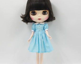 Neo Blythe Doll Smock Dress with White Collar