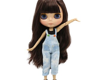 Georgia – Premium Custom Neo Blythe Doll with Brown Hair, Tan Skin & Shiny Cute Face