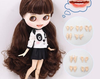 Fernanda – Premium Custom Neo Blythe Doll with Brown Hair, White Skin & Matte Smiling Face