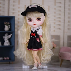Neo Blythe Doll Overall Dress with Cap