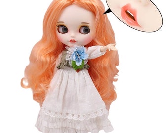 Mckenzie – Premium Custom Neo Blythe Doll with Ginger Hair, White Skin & Matte Smiling Face