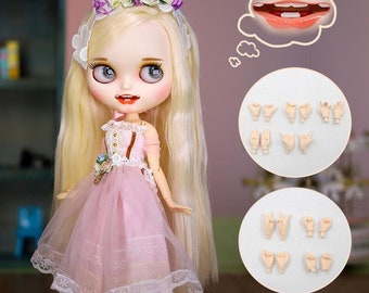 Kristie – Premium Custom Neo Blythe Doll with Blonde Hair, White Skin & Matte Smiling Face