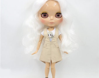 Myla – Premium Custom Neo Blythe Doll with Silver Hair, Tan Skin & Shiny Cute Face