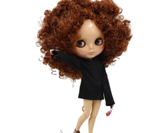 Tina – Premium Custom Neo Blythe Doll with Brown Hair, Tan Skin & Shiny Cute Face